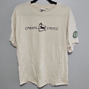 Cream Caribou Coffee L Frog Rainforest Alliancd T-Shirt